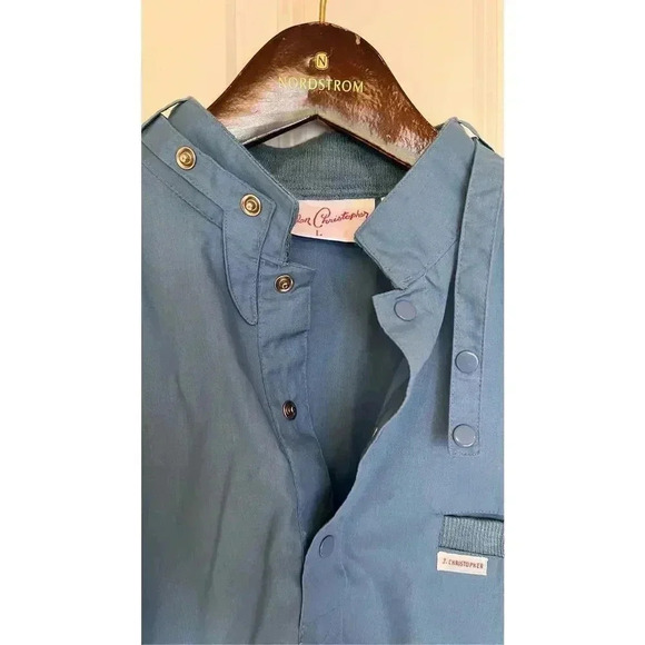 Vintage Jordan Christopher Windbreaker Jacket Men's Large Blue 80s Buttoned - Picture 2 of 12